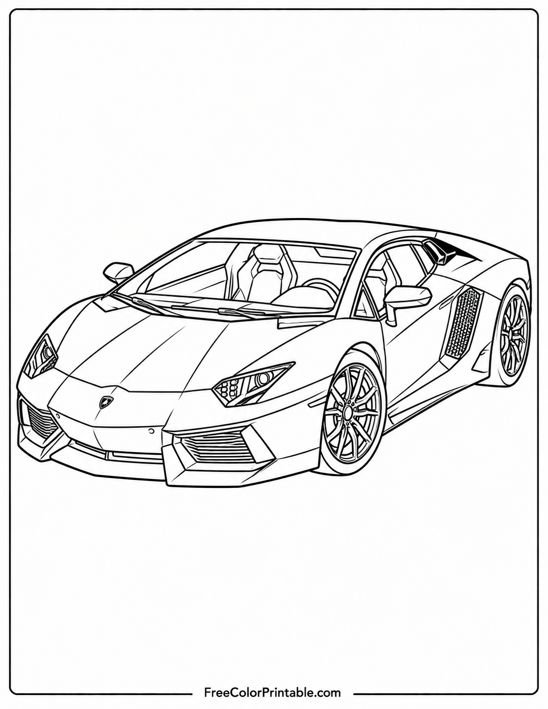 B Sporty supercar coloring page Coloring Page — Free Printable — free printable coloring page